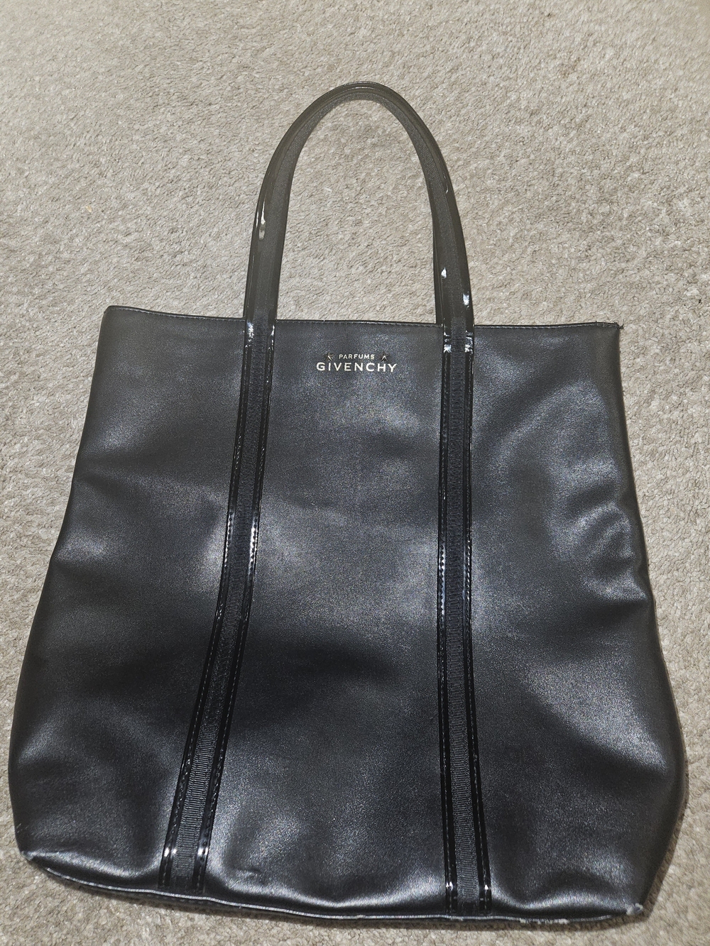 Givenchy Black Patent-Trim Leather Tote